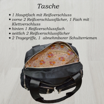 Produktbild flevado Damen Handtasche Schultertasche Frauen/Jugend viel Stauraum schwarz